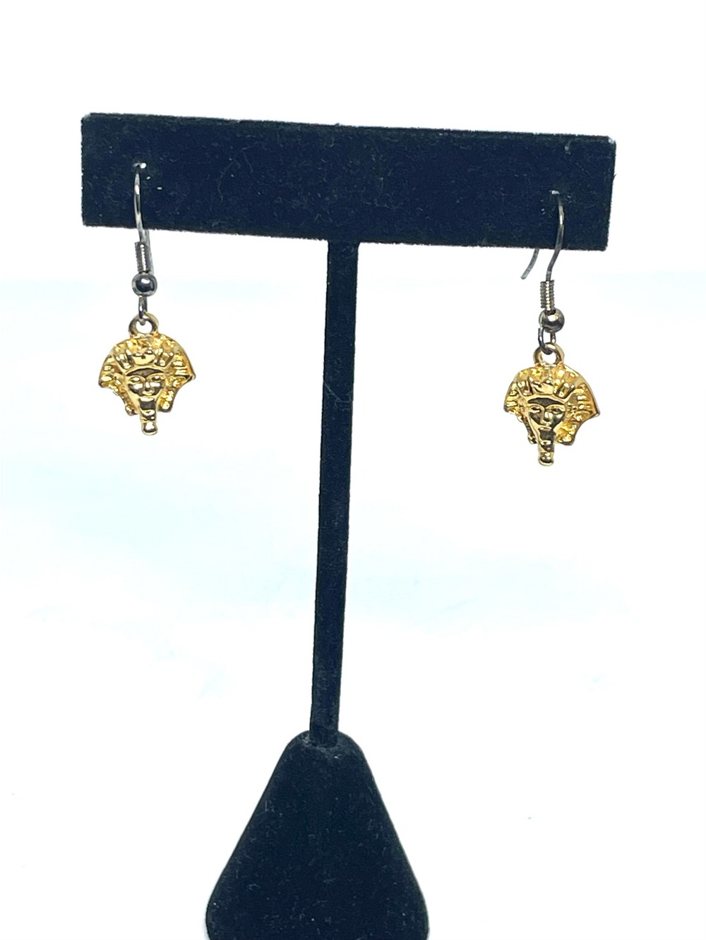 Gold Tone King Tut Earrings
